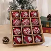 Decoraciones Navideñas Bolas de Navidad Terciopeladas Adornos para Árbol de Navidad Ins Ambiente Festivo Escena Rojo Vino Transfronterizo