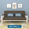 Modelo de sofá-cama de uso duplo para sala de estar, multifuncional, simples, adequado para apartamentos de aluguel, espaços pequenos, dobrável, arte em ferro, econômico