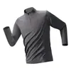 Camiseta de manga longa com logo estampado personalizado, gola alta, zíper, top de secagem rápida, vestuário de trabalho esportivo, uniforme de treinador de basquete e fitness