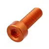 Tornillos de cabeza de copa de aleación de aluminio 7075 con hexágono interior, tornillos de cabeza cilíndrica con hexágono interior anodizados en naranja m3m4m5m6