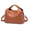 Bolso Casual para Mujer de Cuero Genuino de Gran Capacidad Textura Suave de Cuero Bolso de Hombro Portátil Estilo Coreano Simple Bolso Cruzado Versátil