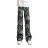 Calça Cargo Jeans Camuflada Masculina Primavera e Outono Tendência Americana High Street Perna Reta Calça Lenhador Calça Wide Leg Solta Tendência