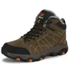 Zapatos de senderismo de invierno de caña alta Qifeng de fábrica con algodón cálido para parejas, zapatos casuales para exteriores con forro polar, tallas 45.46.47