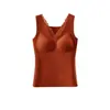 Venta Directa de Fábrica Superventas Transfronterizo con Copas en el Pecho Ropa Interior Sin Costuras Otoño Invierno Encaje Chaleco Cálido Ropa Interior Base Cálida para el Vientre de Mujer