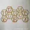 Señales de Número de Mesa de Madera Transfronterizas 1-40 Hexagonales Huecas Posavasos Numéricos Bar Cafetería Boda Números Señales de Madera