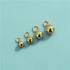 Colgante de Campana Electrochapado en Plata de Ley S925 Campana Redonda Brillante de 5-8 mm Colgante de Pulsera DIY de Perlas de Cristal