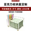 Porta servilletas de cóctel de acrílico con borde ondulado transfronterizo, caja de almacenamiento para servilletas de papel, compartimento doble, base dorada, personalizado