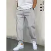 Pantalones deportivos tipo jogger para hombre de color liso de 220g, pantalones deportivos casuales holgados, estilo primavera y otoño, diseño de cordón, simples y versátiles