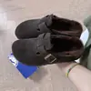 Zapatos Birkenstock con Forro de Piel a Juego para Mujer, Nuevo Estilo de Primavera, Zapatillas de Corcho con Piel, Estilo Retro, Punta Cerrada.