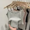 Colete de Renda com Laço Estilo Coreano Miu Feminino de Verão Anti-Exposição Slim Fit Peça de Baixo Sem Mangas Alça Superior