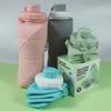 Taza de Agua Plegable de Silicona para Exterior Ventas Calientes Transfronterizas Creativa Silicona Portátil Compresión Retráctil Botella Resistente a Altas Temperaturas Botella de Agua Deportiva