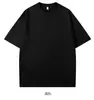 Camiseta Pesada de 260g Manga Corta Algodón Puro Verano Media Manga Estilo Hombro Caído Estampada Holgada Cuello Redondo Color Sólido Top Venta al por Mayor