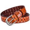 2024 Nuevo Cinturón de Cuero Genuino para Mujer Cinturón con Hebilla de Pin de Piel de Vaca Cinturón Decorativo de Remaches para Pantalones Estilo Coreano Dropshipping
