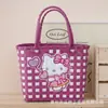 Bolsa Tejida Gatito Colorido Dopamina Cesta de Verduras Tejida a Mano Bolsa Cesta de Regalo Navideño Bolso de Mano para Niñas