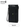 Carteira feminina anti-magnética RFID com múltiplos compartimentos para cartões 70% de desconto carteira longa moda retrô europeia e americana clutch estilo novo transfronteiriço