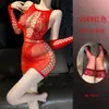 Lencería Erótica para Mujeres Jóvenes, Atuendo Sexy de una Pieza de Malla, Medias de Malla Seductores y Apasionados con Abertura en la Entrepierna, Una Pieza de Seda Negra, Al por Mayor
