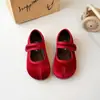 Zapatos para Niña 2026 Otoño Bebés Niñas Color Arcoíris Boca Baja Dopamina Zapatos Pequeños de Piel Estilo Coreano Punta Dividida Terciopelo Zapatos de Princesa