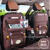 Venda por atacado de couro assento do carro para trás pendurar saco de armazenamento de carro decoração do carro mesa de jantar dobrável saco de armazenamento do assento