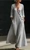 Outono e Inverno 2026 Nova Roupa Feminina Europeia e Americana Cruzamento de Fronteira Amazon Site Independente Férias Casual Vestido Longo com Decote V para Mulheres