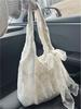 Bolsa de Lona Floral de Encaje Fresco Estilo Coreano para Mujer 2026 Nueva Bolsa de Hombro Tote de Gran Capacidad Bolsa para el Trabajo Bajo el Brazo