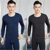 Conjunto Íntimo de Pijama Espesso Roupas de Outono Gola Alta Masculino Idoso e Velho Cabelo Quente Inverno Outono Calças Quente Masculino Médio Forrado com Lã