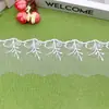 Encaje de malla bordado de rama de planta con curva ondulada de 6.2cm, material decorativo blanco para ropa de niños, cortinas y diademas