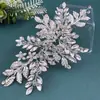 Novo Adorno de Cabeça para Noiva Exportação Feito à Mão Faixa de Cabelo com Diamantes Simples Elegante Folha de Strass Faixa Macia Acessórios de Cabelo Dz305