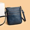 Bolsa de Ombro Casual com Relevo para Senhora de Meia-Idade, Bolsa Saco de Alta Qualidade, Bolsa Transversal Versátil com Múltiplos Zíperes para o Dia a Dia