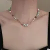 Collar de perlas de agua dulce naturales con piedras naturales de colores para mujer, estilo bohemio, gargantilla en capas, cadena para la clavícula