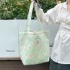 Bolsa de Ombro Florada em Relevo Retrô, Bolsa de Lona Fashion e Versátil, Grande Capacidade, Sacola de Compras, Bolsa Tote
