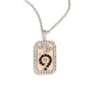 Colgante de Nicho Estilo Europeo y Americano Acero Inoxidable Chapado en Oro de 18K Aceite Goteando Lleno de Diamantes Doce Constelaciones Collar Cuadrado Colorido para Mujer