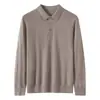 Nuevo Modelo Otoño/Invierno 2026 Suéter de Punto 100% Lana Fina Cuello Polo Manga Larga para Hombre Color Sólido Holgado Suéter de Lana