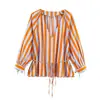 Roupas femininas europeias e americanas transfronteiriças, populares no AliExpress, conjunto de top listrado casual moderno de cintura fina + vestido listrado