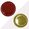 Lingrong Platos de Papel Recubierto Oro Rojo de 12 Pulgadas Fiesta de Cumpleaños Hogar Restaurante Papel Biodegradable de Grado Alimenticio