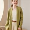 Cárdigan de cachemira con cuello en V Nuevo para Primavera y Otoño para mujer, suelto, adelgazante, de longitud media, suéter exterior, estilo suave, sin botones, prenda interior