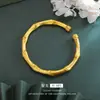 Pulsera de bambú cepillado dorado de Vietnam con diamante método antiguo satinado hecha gas noble bambú cepillado pulsera cobre chapado en oro joyería