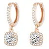 Pendientes Cuadrados de Estilo Lujo Ligero para Mujer, Llenos de Diamantes, Versátiles, Modernos, Únicos, Frescos, Diseño de Nicho, Pendientes Sencillos