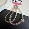 Corrente de Celular Curta com Pingente de Bolsa de Câmera Pequena para Mulheres, Strass de Alto Padrão, Cisne, Cubo de Açúcar, Pérola, Camada Dupla, Luxo Leve