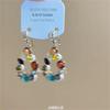 Pendientes de Borla con Piedra de Cristal Estilo Étnico Vintage Green Canoe para Mujer, Pendientes Versátiles y Elegantes, Accesorios para Orejas Estilo Bosque
