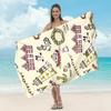 Toalla de Playa de Microfibra Transfronteriza para Adulto Estampada para la Playa Chal Protector Solar Absorbente Toalla para Nadar de Secado Rápido Toalla de Baño