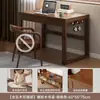 Mesa Totalmente em Madeira Maciça para Quarto de Adulto, Mesa de Computador para Casa, Mesa de Escritório Estilo Meados do Século, Mesa Minimalista Moderna para Escrita e Estudo