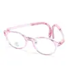 Lentes para Niños de Montura Redonda Lentes Anti Luz Azul Montura Suave TR90 Gafas para Estudiantes Lentes Planos Montura de Patillas Curvas 5399