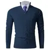 Amazon Cross-Border Outono e Inverno Novidade Tricô Masculino Casual Camada Base Quente Gola Alta Meio Zíper Suéter Top