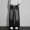 Personalizado/2026 Primavera Novo High Street Tinta Salpicada Pontos Jeans Masculino de Perna Reta Versátil Tamanho Grande Preto