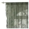 Cortinas Voil de Renda Estilo Campo Francês Sala de Estar Quarto Varanda Janela de Canto Semi-Blackout Cortina de Janela Voil Transparente Franja com Babados