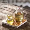 Tetera para uso doméstico con filtro, tetera Song estilo antiguo, juego de té, cafetera de té, transparente con tapa, asa colorida, tetera pequeña de mano
