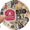 50 pegatinas retro de suspenso médico, pegatinas de grafiti impermeables transfronterizas, pegatinas decorativas para equipaje, cuadernos, cuentas de mano