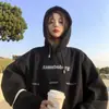 Sudadera con capucha blanca para mujer, nuevo jersey de otoño e invierno 2026, forrada de polar, muy elegante, top de estilo holgado y casual