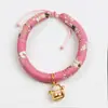 Collar para Gato Estilo Japonés Campana para Gato y Perro Collar para Mascota Grabado para Perro Collar de Cuerda para Gato Diy1 Suministros para Mascotas