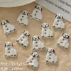 Botões de cerâmica fofos de cachorrinho pintados à mão, materiais para pulseira DIY feita à mão e acessório de vestuário, contas soltas